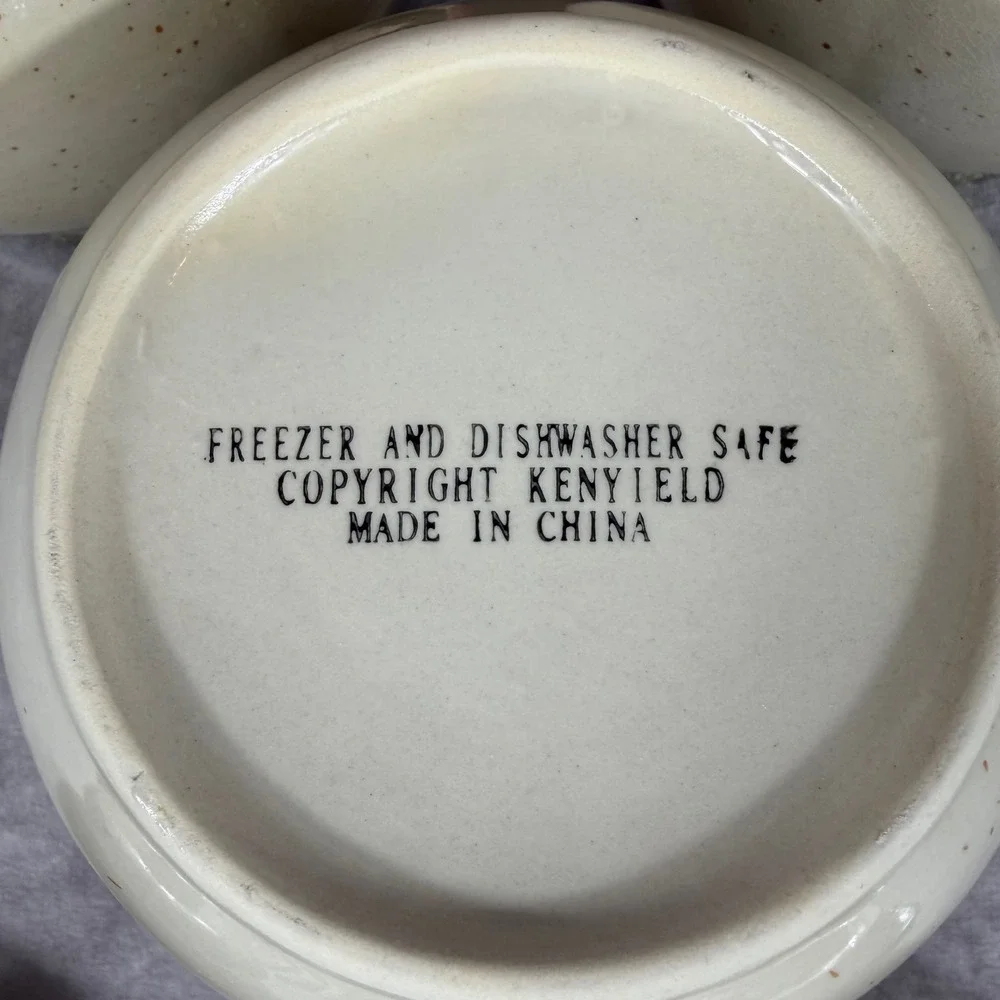 Vtg‎ Kenyield Fruit Canister Set 3pc Ceramic Jars Lids Apple Grape Pear Country